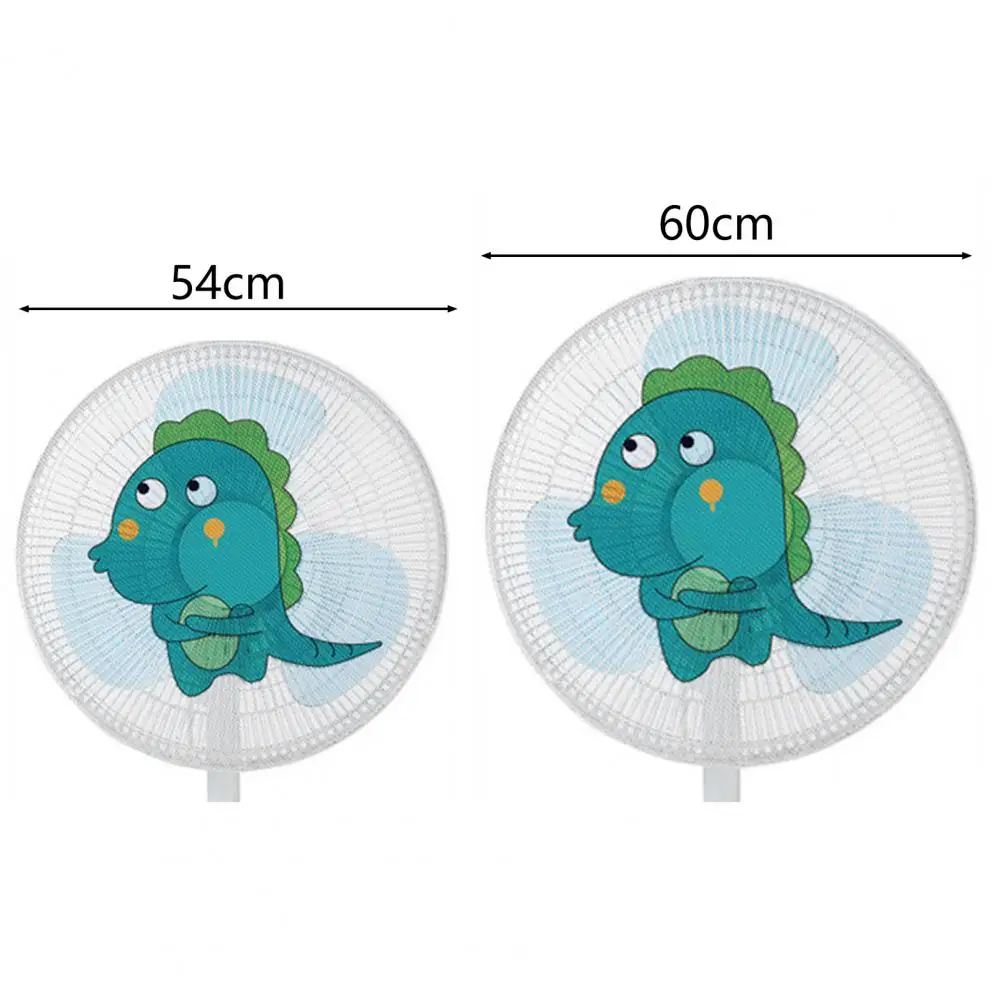 Fan Safety Mesh Super Breathable Hollow Out Multi Small Holes Cartoon Print Flexible Drawstring Fans Fingers Guards for Home