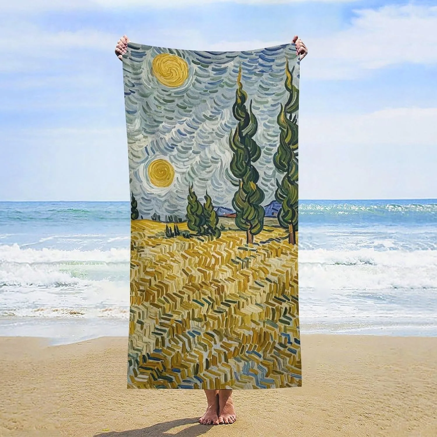 

Van Gogh arts Beach Towel for family friends Gifts Towel Quick-Dry Beach Towel For Bath Yoga Tourism Beach GYM Camping Swimming