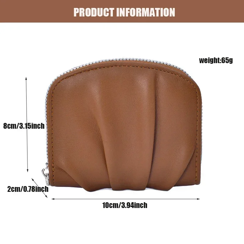 

Solid Color Versatile Coin Purse Wrinkle Fresh Style Fashion PU Zipper Women Handbag Card Holder Fashion Lady Short Wallet