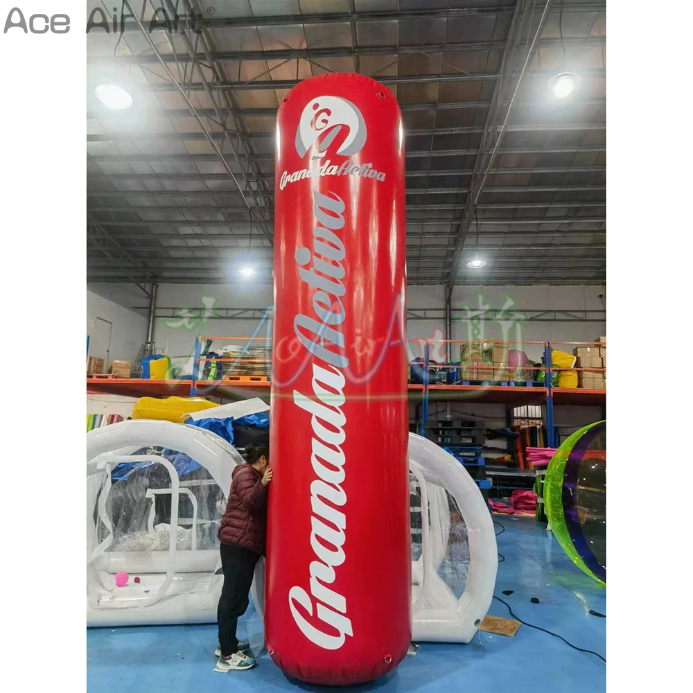 4mH*1m Diam Inflatable Wate Tube Airtight Advertising Pillar with An Air Pump for Event Fun or Promotion