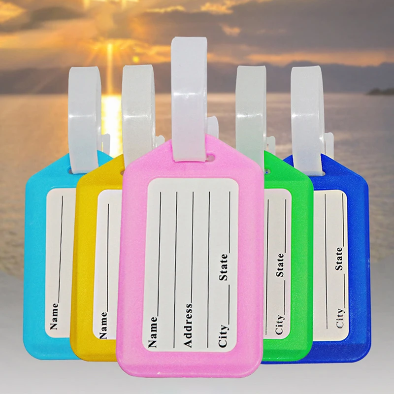 Cute Luggage Tag Plastic Baggage Tags Women Men Boarding Shipping Suitcase ID Address Name Holder Bag Label Travel Accessory