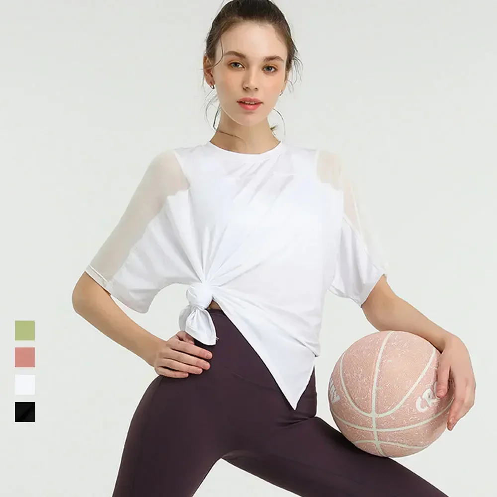 Stown Woman Sport T-Shirt Running Blouse Tee Mesh Sports Short Sleeved Fitness Yoga Clothes Women Gym Fitness Basketball Jerseys image 2