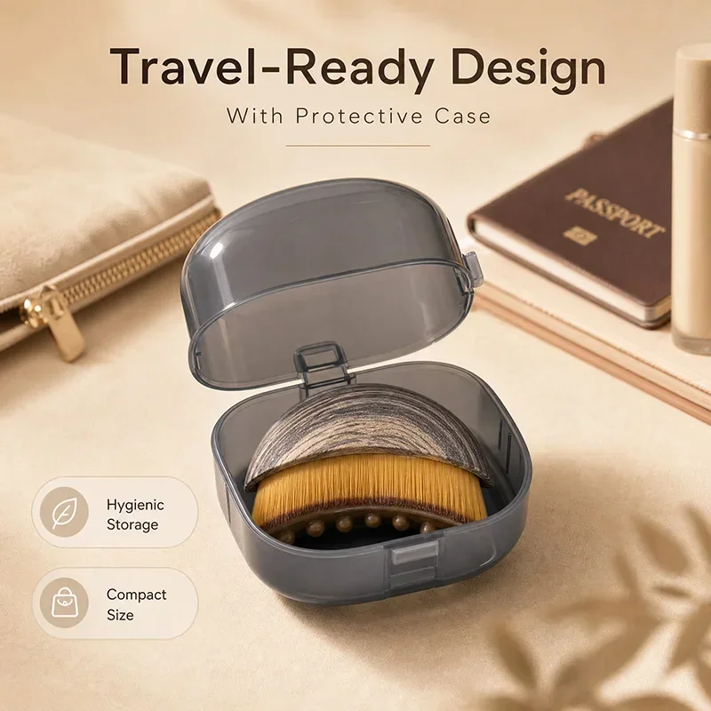 EN: 2 in 1 Facial Massage Brush Soft Bristle Cleansing & Massage Nodes Gua Sha Contour Brush for Face Neck Lymphatic Drainage wi - view 4