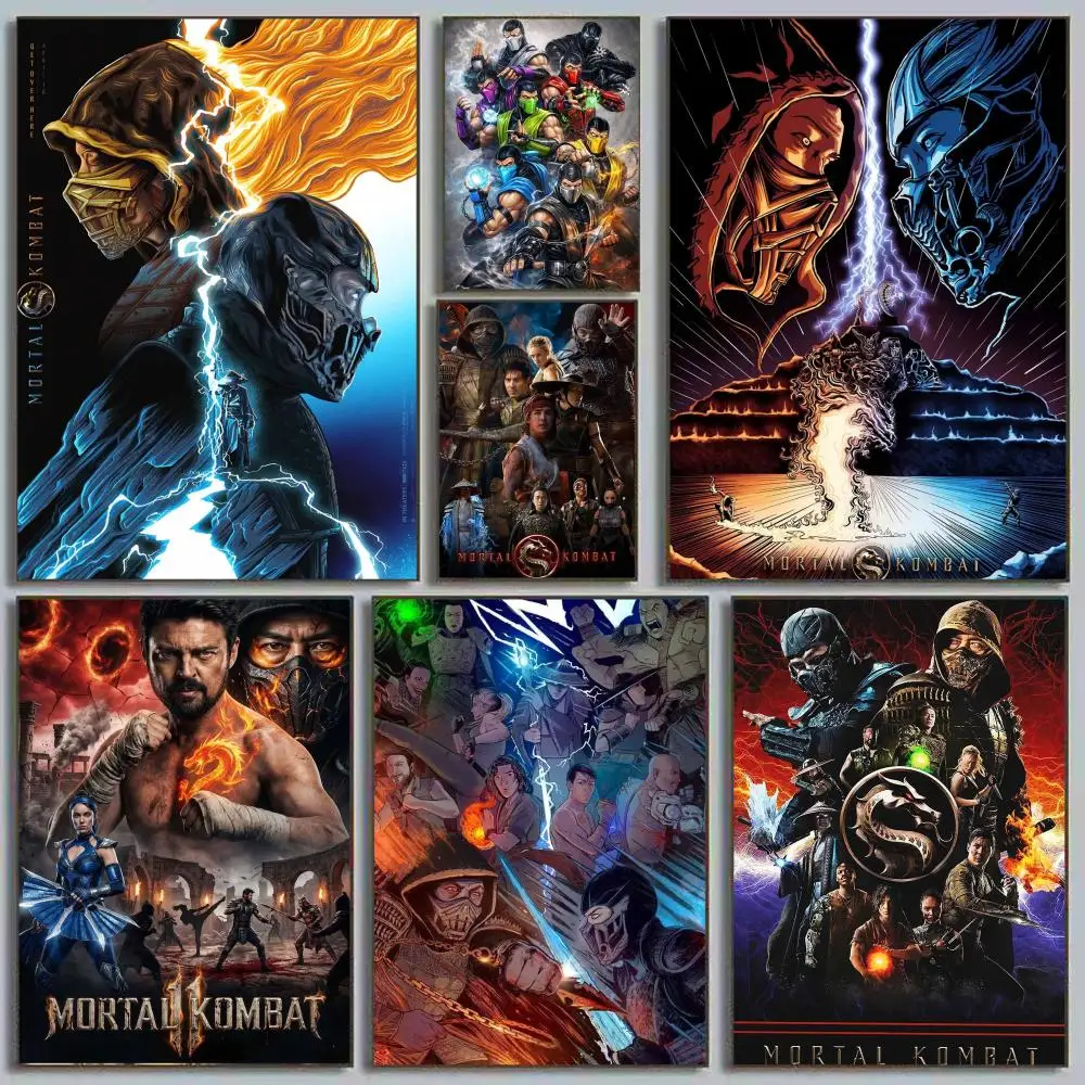 Movie M-Mortal Kombat Poster Minimalist Art Print Waterproof Poster for Home Office Bedroom Decor Aesthetic Gift