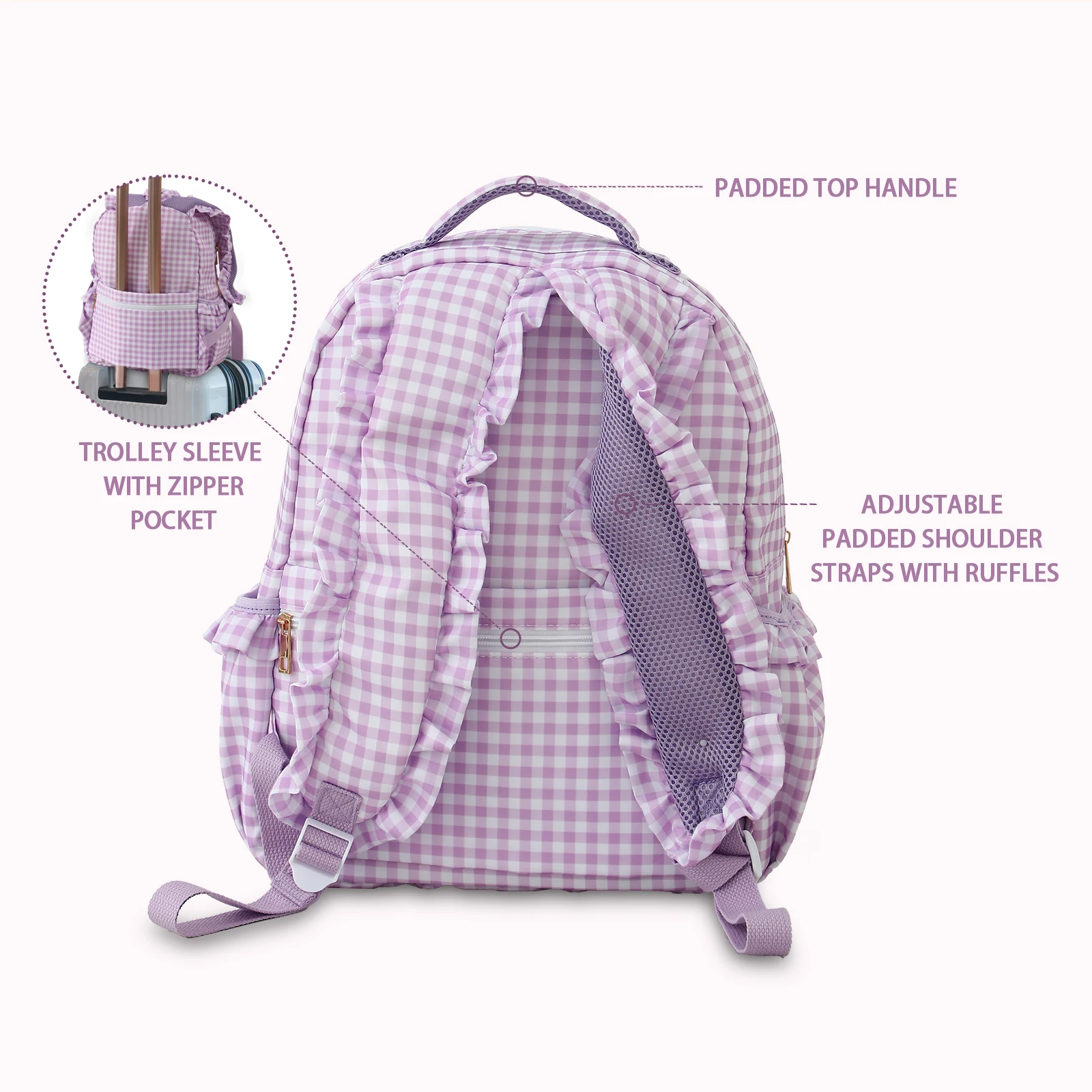 Gingham Fırfırlı Kız Sırt Çant - School Backpack Teen incelemesi ve fiyatı