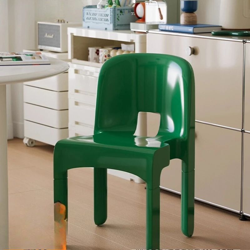 

Пластиковые обеденные стулья с допамином, современное штабелируемое сиденье со спинкой, эстетический минималистичный кухонный стул для кафе, модный красочный боковой стул