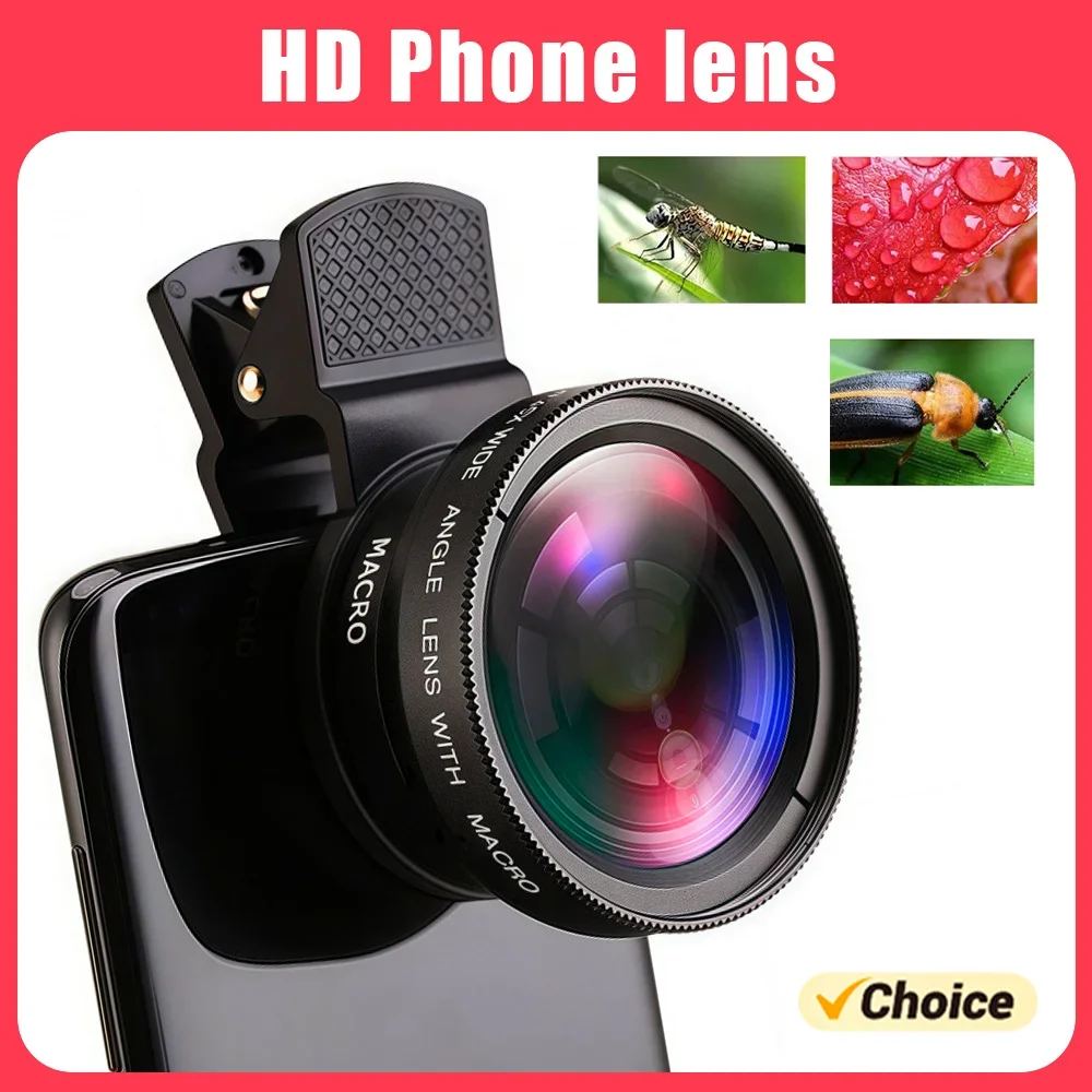 12X Makro-Telefonobjektiv HD-Kameraobjektiv 0,45X Super Angle für iPhone 13 12 11 Pro MAX Samsung Xiaomi Huawei Handy-Kameraobjektiv