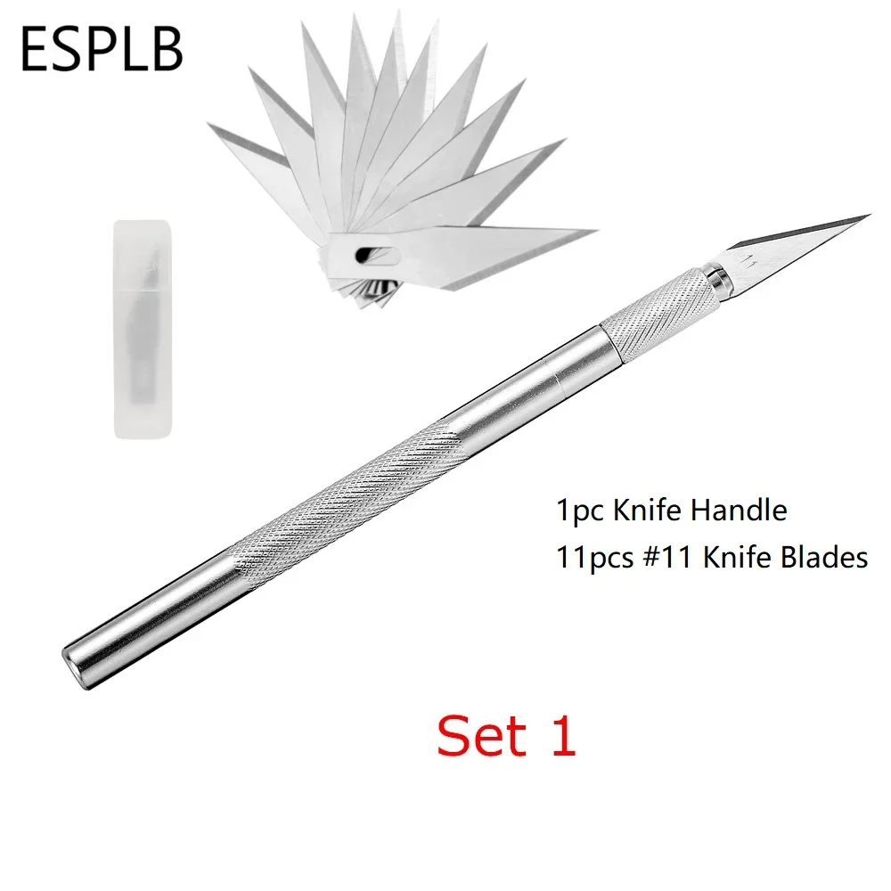 Metal Scalpel  Blades #11 Non-slip Cutter Engraving Craft Knives Blades  Mobile Phone Laptop PCB Repair Hand Tools