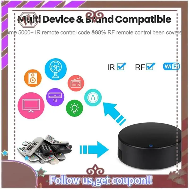 

ABBG-IR пульт дистанционного управления Wi-Fi Tuya Smart RF умный дом инфракрасный контроллер для кондиционера ТВ Поддержка Smart Life