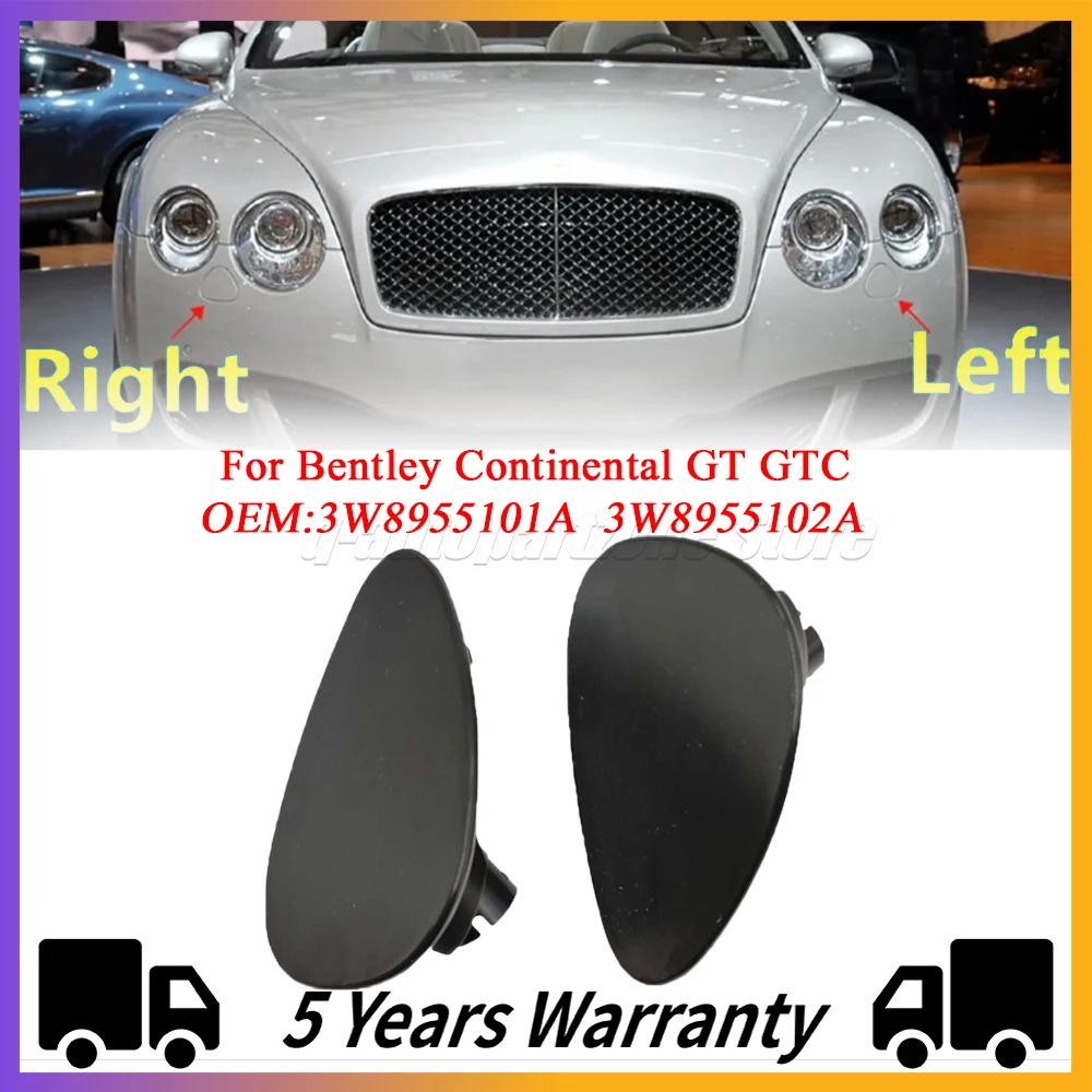 New 3W8955102A For Bentley Continental GT GTC 3W8955101A Pair Front Left Right Headlight Washer Cover