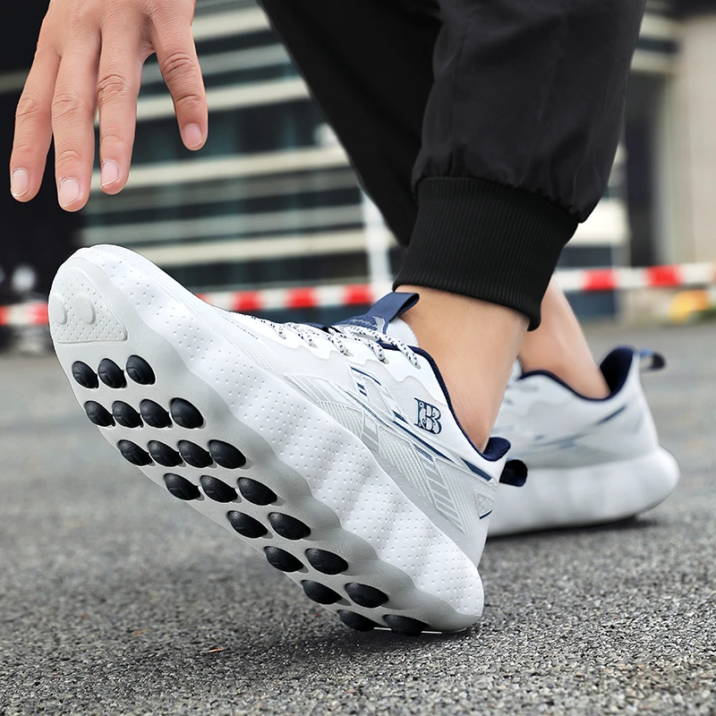 2026 Men'S Casual Sports Shoes With Shock Absorption Rebound Foot Massage Running Shoes Women'S Breathable Mesh Hiking Shoes view 5
