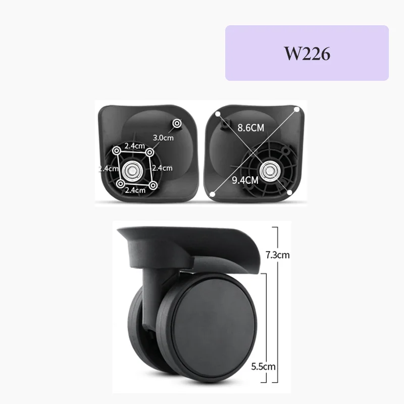 For W266 Noise-Free 360° Rotating Luggage Wheel Replacement Kit Durable Material Wheels Luggage Repair Accessories