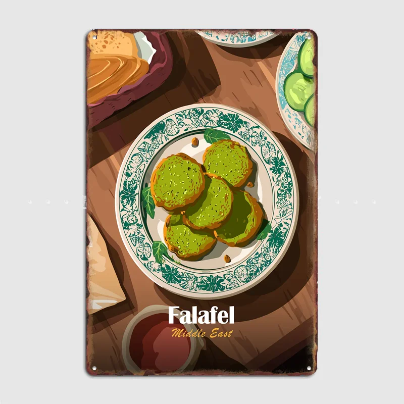 Falafel Middle East Food Vintage Poster Metal Sign Custom Bedroom Room Decor Home Decor Posters Wall Decoration