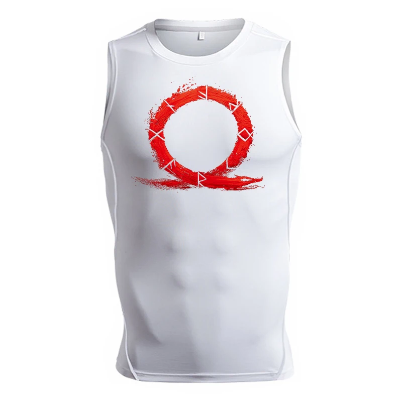 Ärmelloses Kompressionsshirt mit Totenkopf-Flügel-Print für Herren, sportliche, schnell trocknende Tanktops, Fitness-Workout-Lauf-Baselayers, Unterhemden – Detail 23