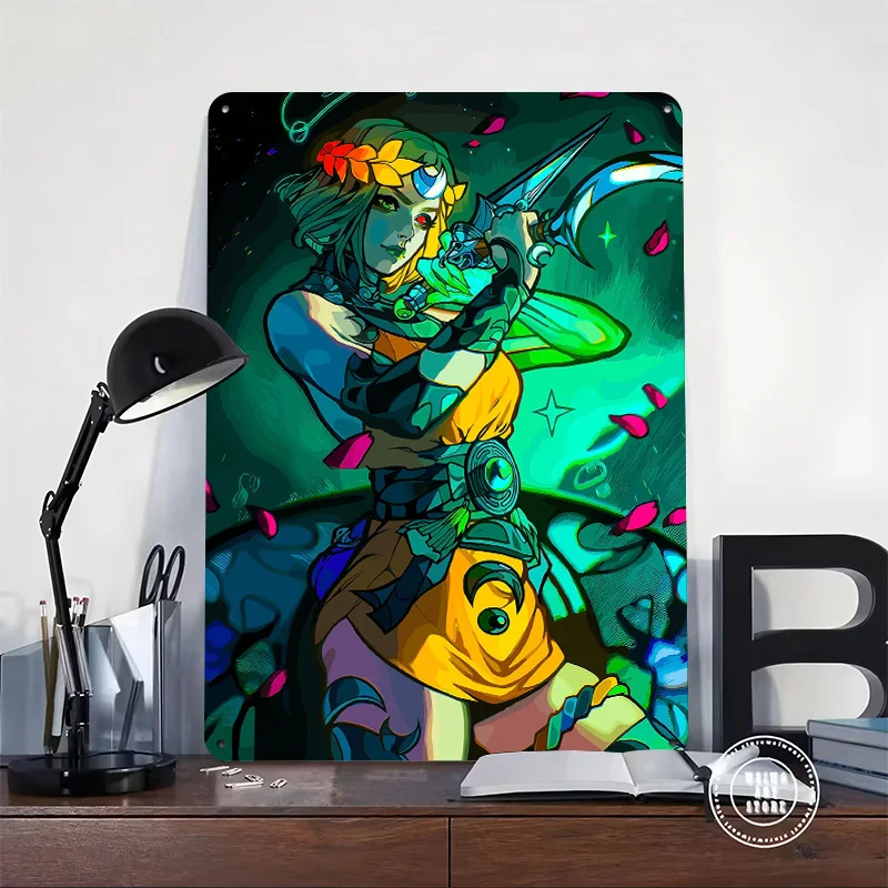 Hades Game Character Illustration Poster Retro 3D Printed Metal Signs Customized Wall Hanging Gift for Decoration Garage House