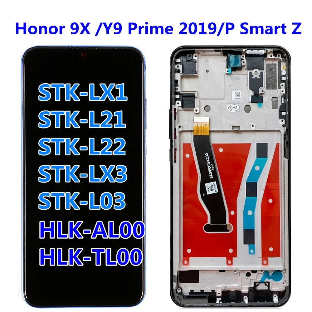 For Huawei Honor 9X Global Premium LCD Display Touch Screen  touch Digitizer Assembly Frame STK-LX1 STK-L22 lcd China HTK-AL00