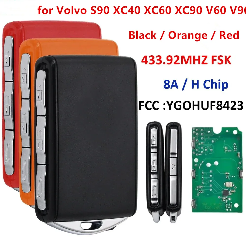 

Умный дистанционный ключ Keyecu 433,92 МГц FSK 8A/H чип YGOHUF8423 для Volvo S90 XC40 XC60 XC90 V60 V90 2016 2017 2018 2019-2021