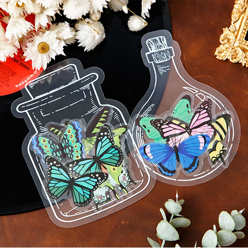 DIY Transparent Handmade Flower Bookmark Creative Plastic Small Bottle Shape Homemade Plant Specimens Book Mark Stationery