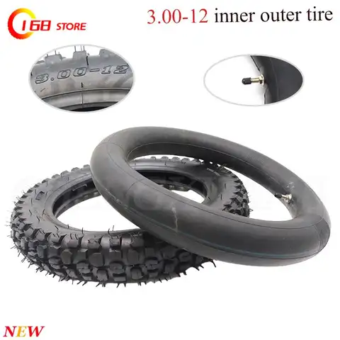고품질 3.00-12 80/100-12 타이어 인치 타이어 및 튜브 12 인치 타이어 트레일 오프로드 먼지 자전거 모토크로스 오토바이