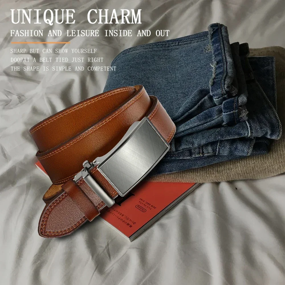 Berühmte Marke Gürtel Männer Herren Gürtel Qualität Echtes Luxus Leder Gürtel Für Männer Gürtel Männlich Strap Männlich Metall Automatische Schnalle – Detail 5