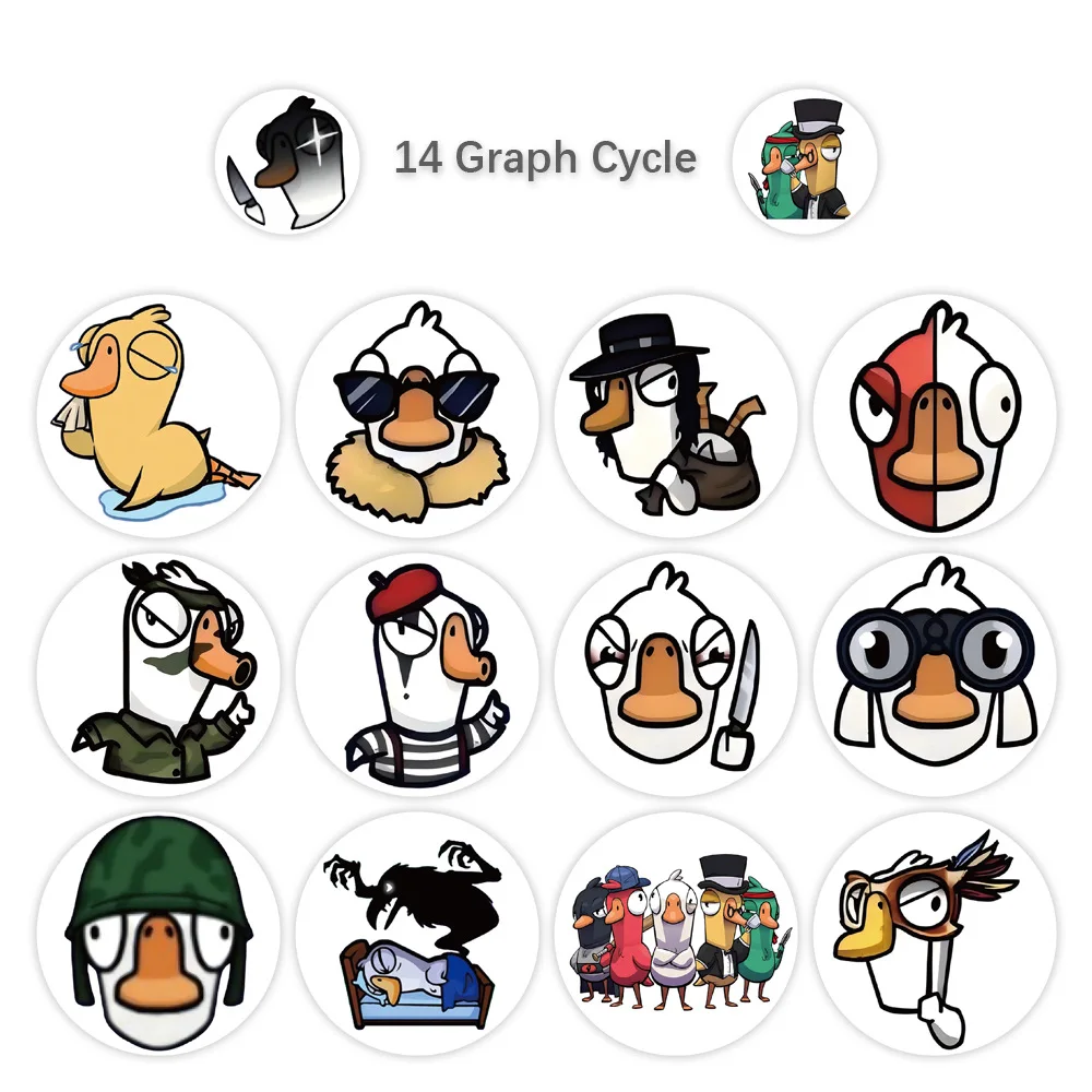 500pcs/Roll Goose Goose Duck Game Cartoon Sticker DIY Skateboard Laptop Guitar Phone Car Seal Label Decals Decoration