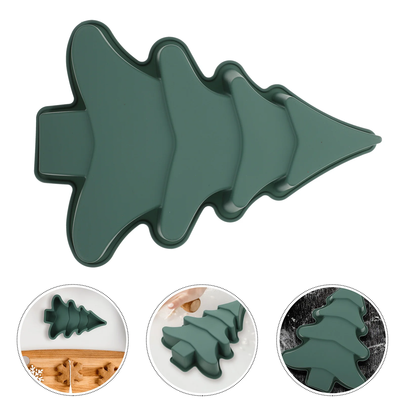 

Christmas Tree Silicone Cake Mold Green Candles Cooking Pan Festive Baking Tool Easy Clean Home Professional Use Unique