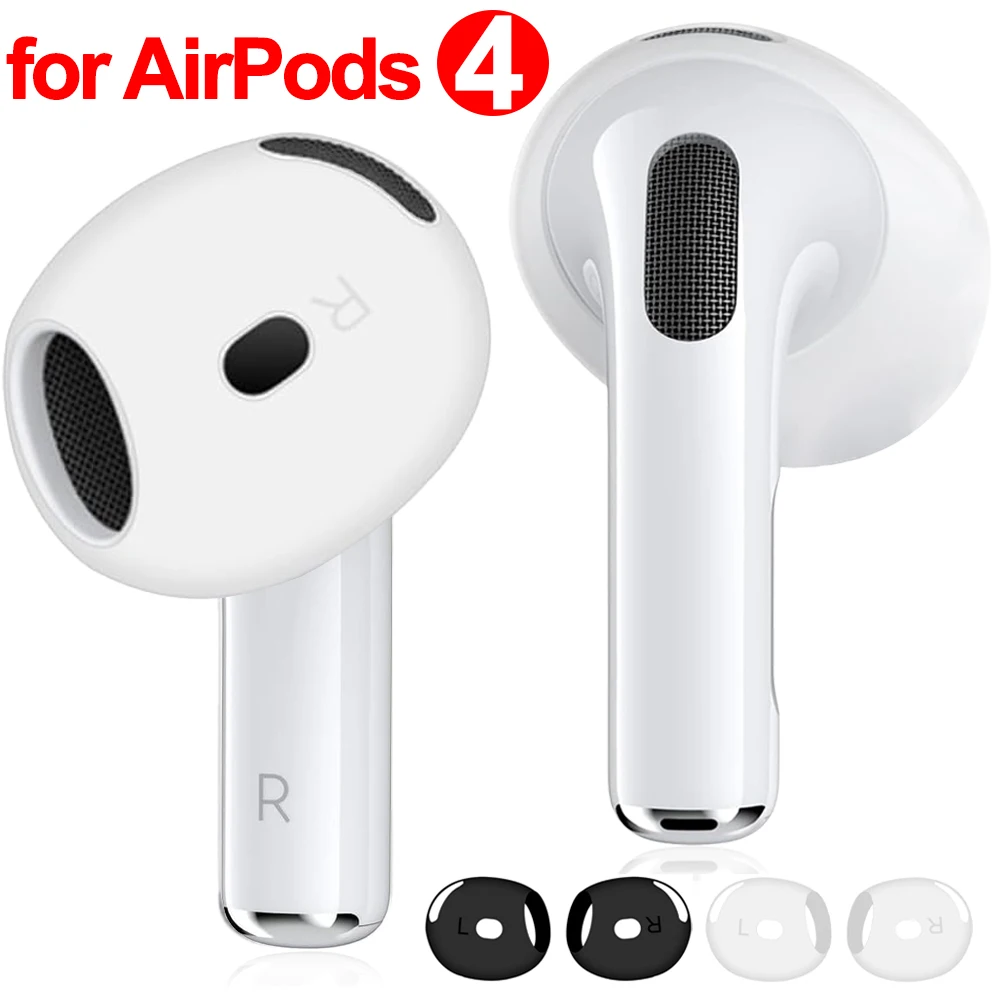 Soft Silicone Sport Ear Tips Anti Slip Anti Scratch Ear Covers for Apple AirPods 4 Replacement Eartips Earbuds for AirPods 4