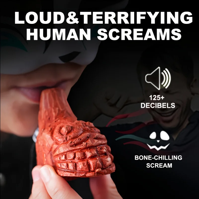 Realistic Human Scream Aztec Death Whistle - Loud, Suitable for Halloween, Emergency Survival, and Character Parties