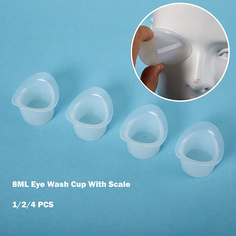 8Ml Eye Eye Wash Cup Siliconen Resuable Medische Zachte Oog Bad Cup Met Weegschaal