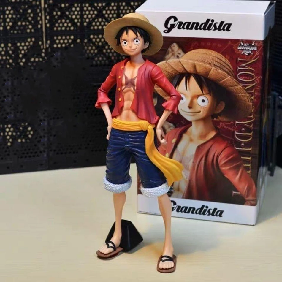 New 28cm One Piece Anime Figure Confident Smiley Luffy Three Form Face Changing Action Figurine PVC Model Toys Collection Gifts