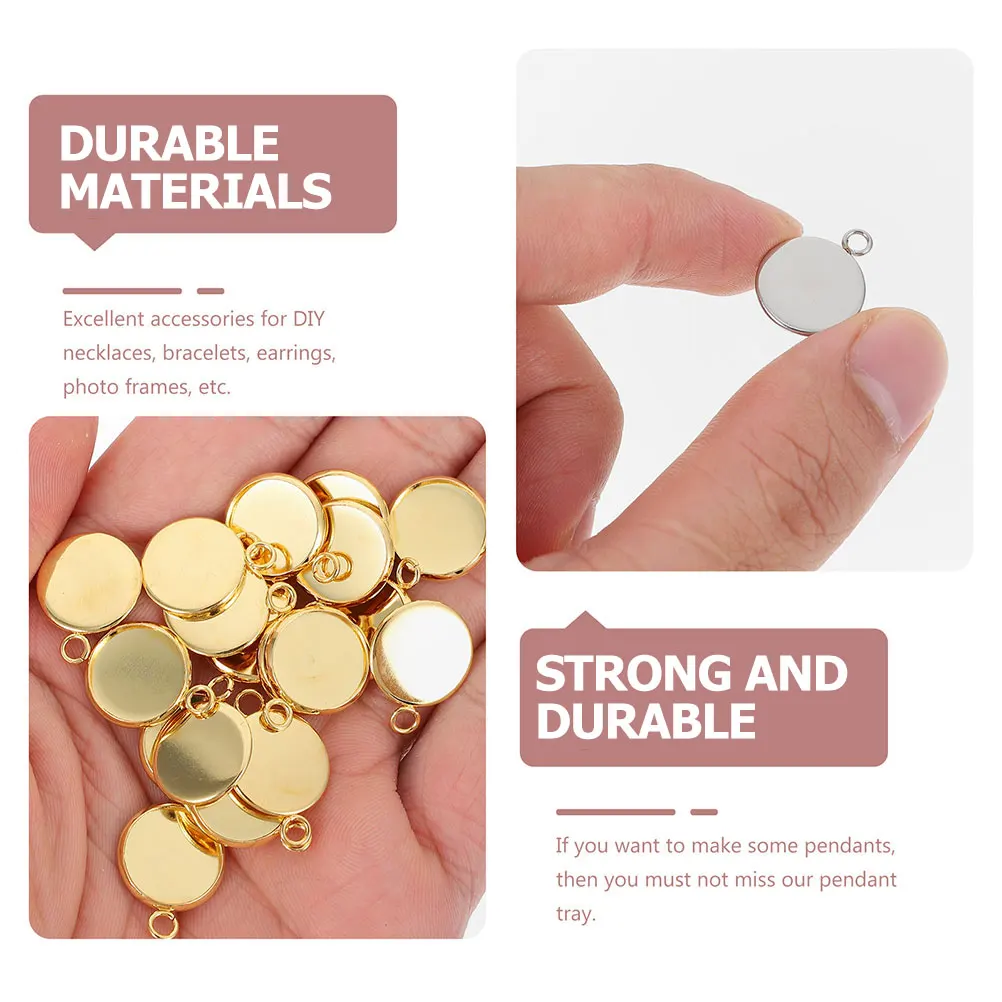 

50pcs Diy Blank Bezels Hanging Rhinestone Settings Stainless Steel Jewelry Bases For Making Bracelet Necklace Earrings Metal