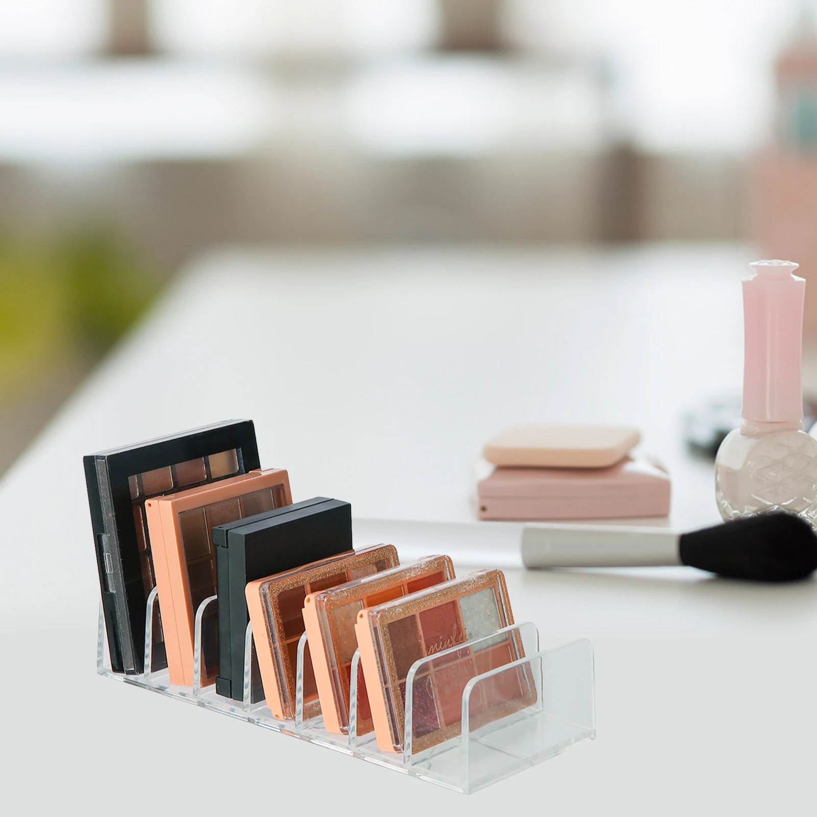 Transparent Organizer Vertical Makeup Holder For Eye Shadow Blush Highlighter Rack Organizer