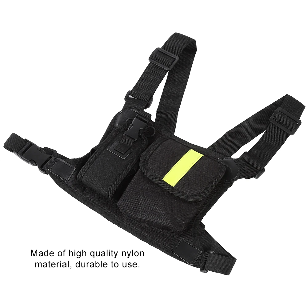 Bright Yellow Chest Harness Chest Front Pack Pouch Holster Vest Rig Carry Case for WalkieTalkie Chest Harness Front Pack