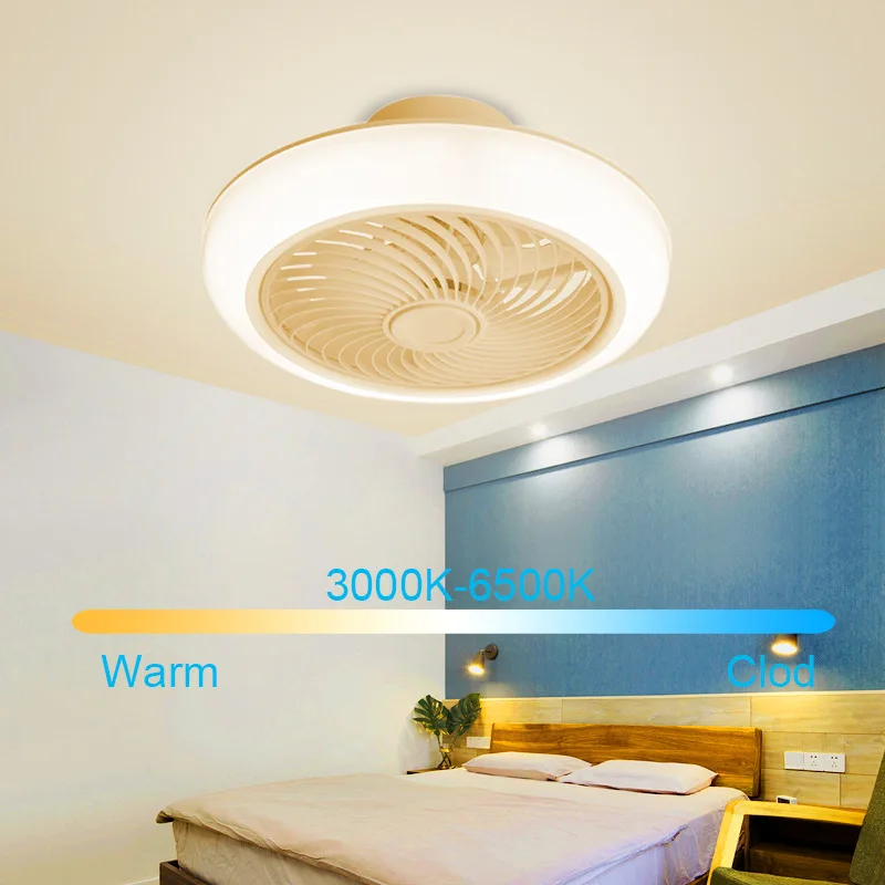 Imagem -03 - Magia Cor Quarto Fan Light Quarto de Casa Sala de Jantar Luz de Teto Led Smart App Bluetooth Música Lâmpada Invisível