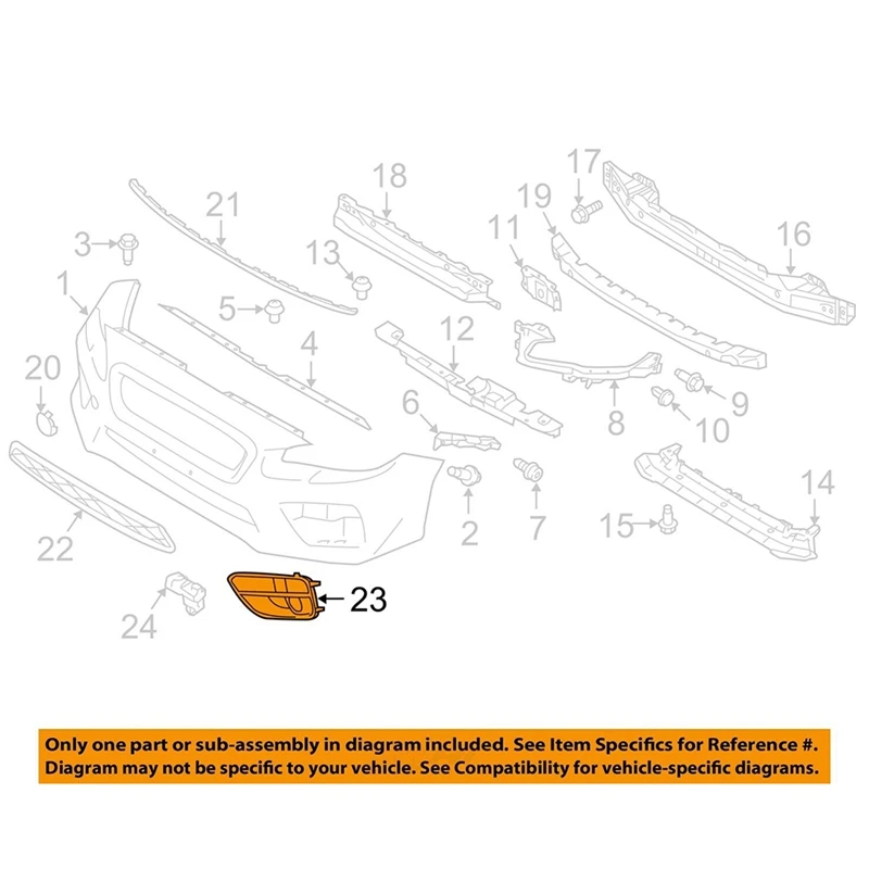 Bumper Fog Light Lamp Bezel Cover For Subaru WRX & Sti 2015-2017 Lower Grille Honeycomb Bezel