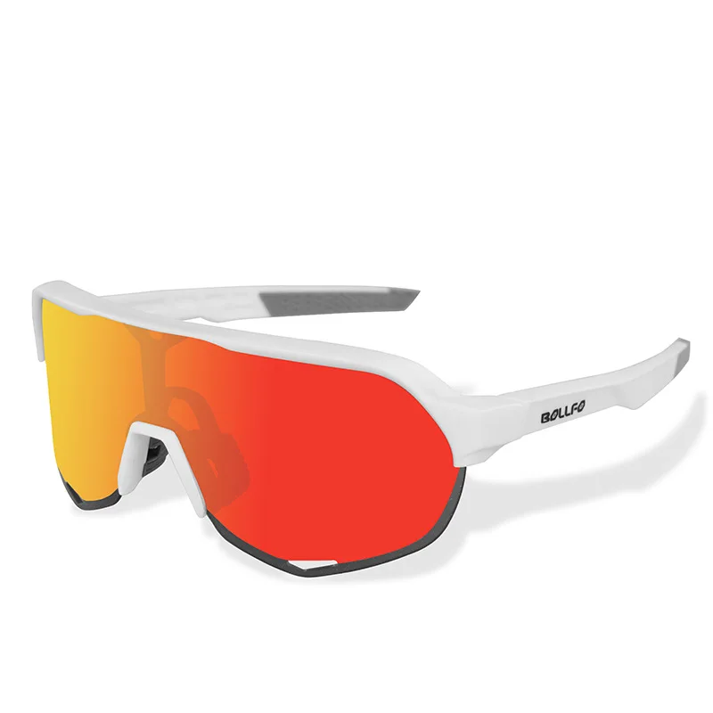 BOLLFO S2 Photochromic Cycling Sunglasses 3 Lens Set UV400 Sports Eyewear Lightweight Frame for MTB Road Bike Running
