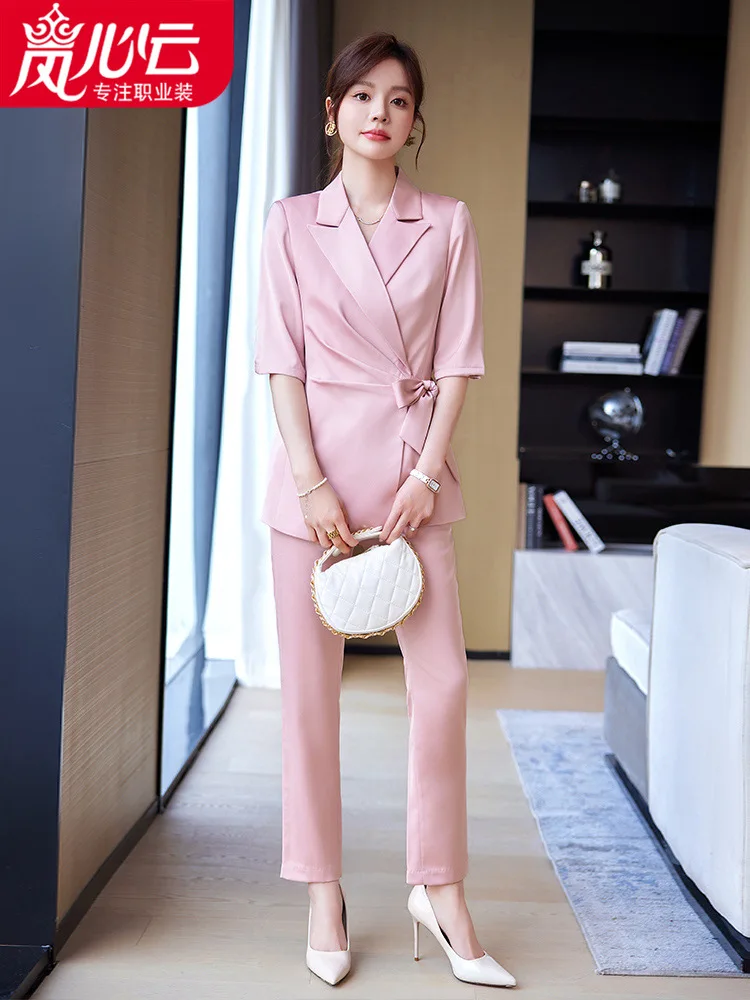 2024Summer New Thin Half-Sleeved Fashion High Sense Women's Suit Western Style Goddess Temperament Affordable Luxury Style