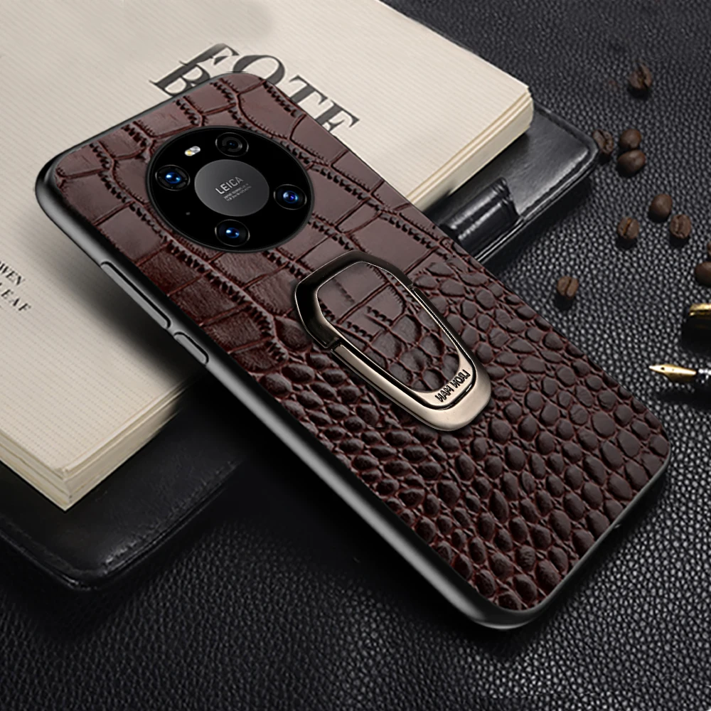 

Genuine Leather Phone Case for Huawei P60 Mate 60 Pro Mate 50Pro 40Pro Magnetic cover for Honor Magic 5 Pro