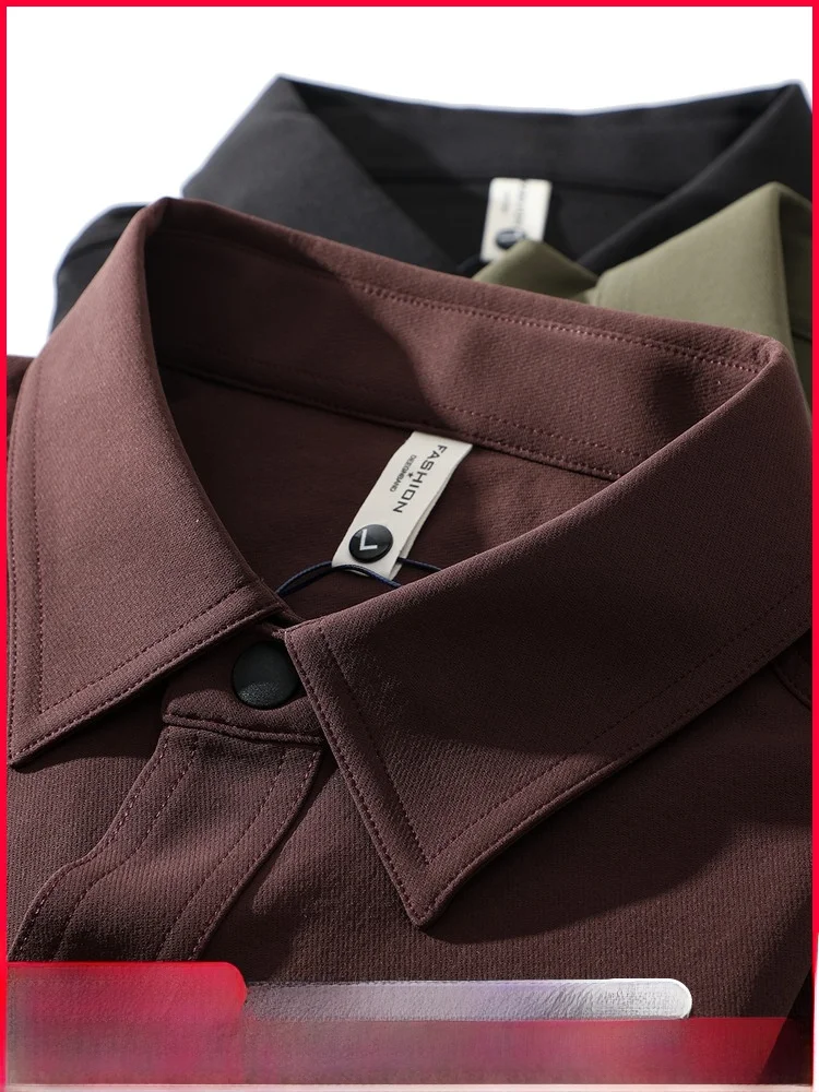 

Мужская деловая повседневная однотонная верхняя одежда Long Sve irt для поездок на работу, универсальная нейлоновая дизайнерская дышащая одежда с подставкой