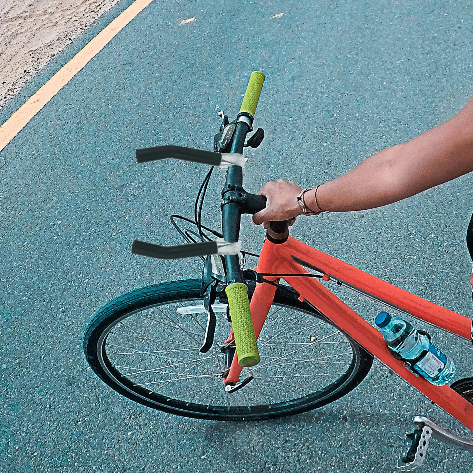 

Aluminium Alloy Bike Handlebar Rest Vice Auxiliary Cycling Bar Comfortable Durable Ergonomic Design Simple Practical Use