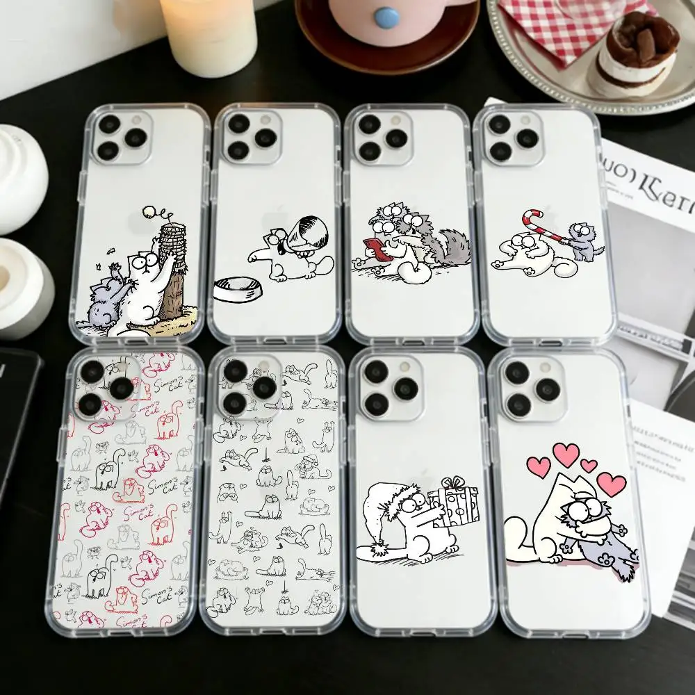 

S-Simons And C-Cats Phone Case For iPhone 17 16 15 14 13 12 11 Mini Pro Max Plus Transparent Cover