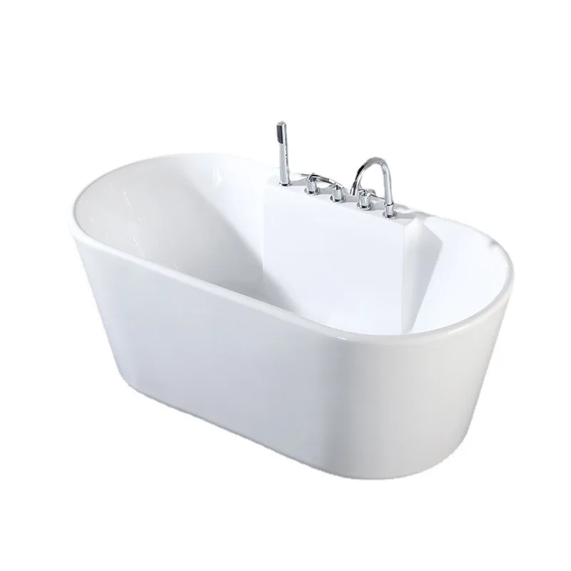 Acrylic independent adult European-style large bathtub, thin-edged hotel oval