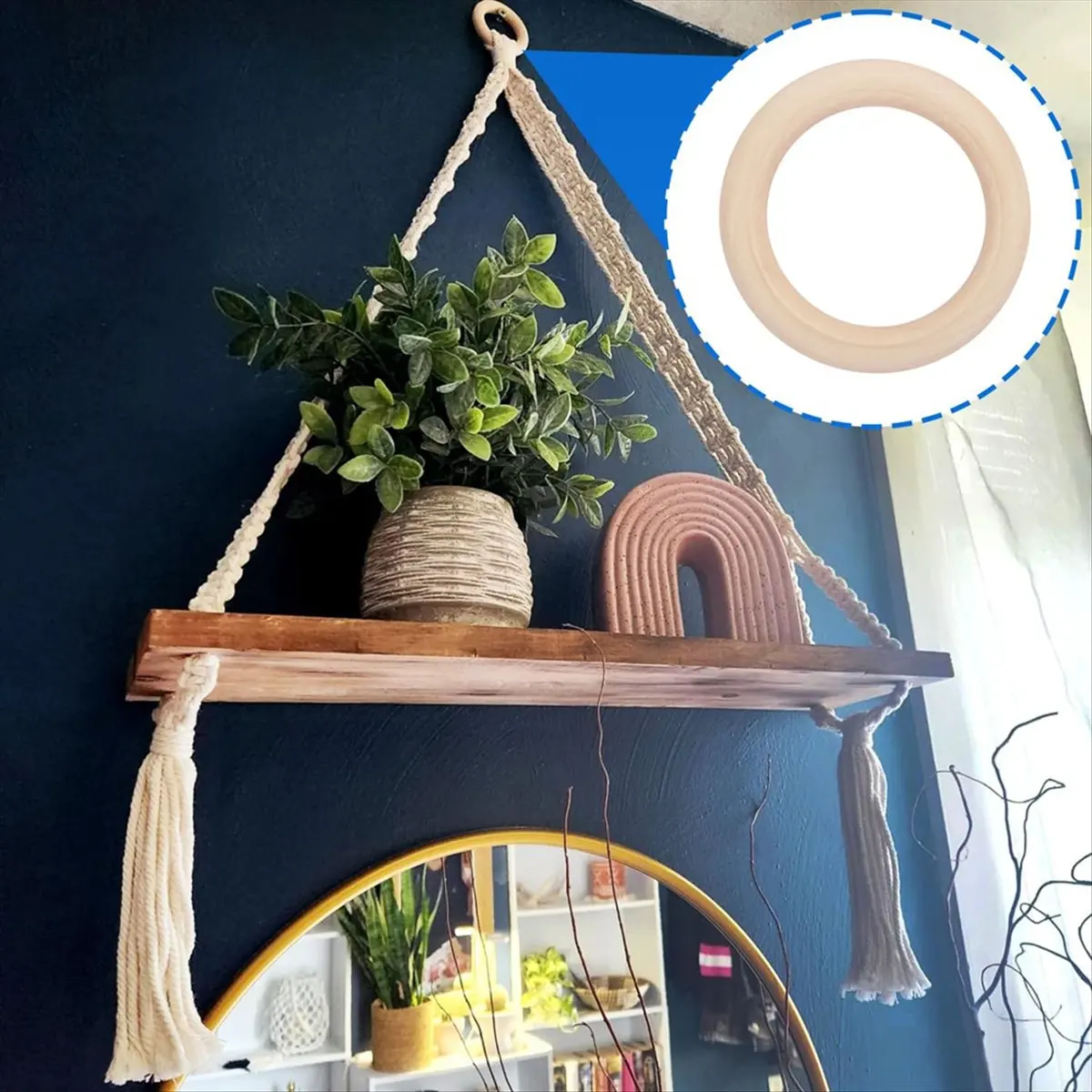 

Надежный - 30 упаковок необработанных деревянных колец. Кольца из натурального 4-дюймового дерева для поделок своими руками, изготовления ювелирных изделий, макраме и домашнего декора.