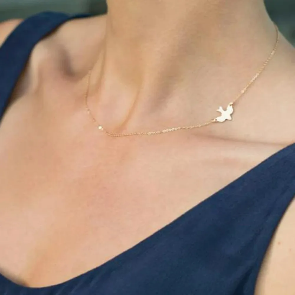 FSUNION-Collier Oiseaux en Alliage pour Femme, Bijoux à la Mode, Cadeau, Nouvelle Collection 2024