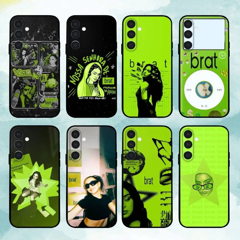 

Singer Charli XCX Brat Phone Case For Samsung A73,A21s,A22,A31,A32,A52,A53,A71,A80,Soft Black Shell