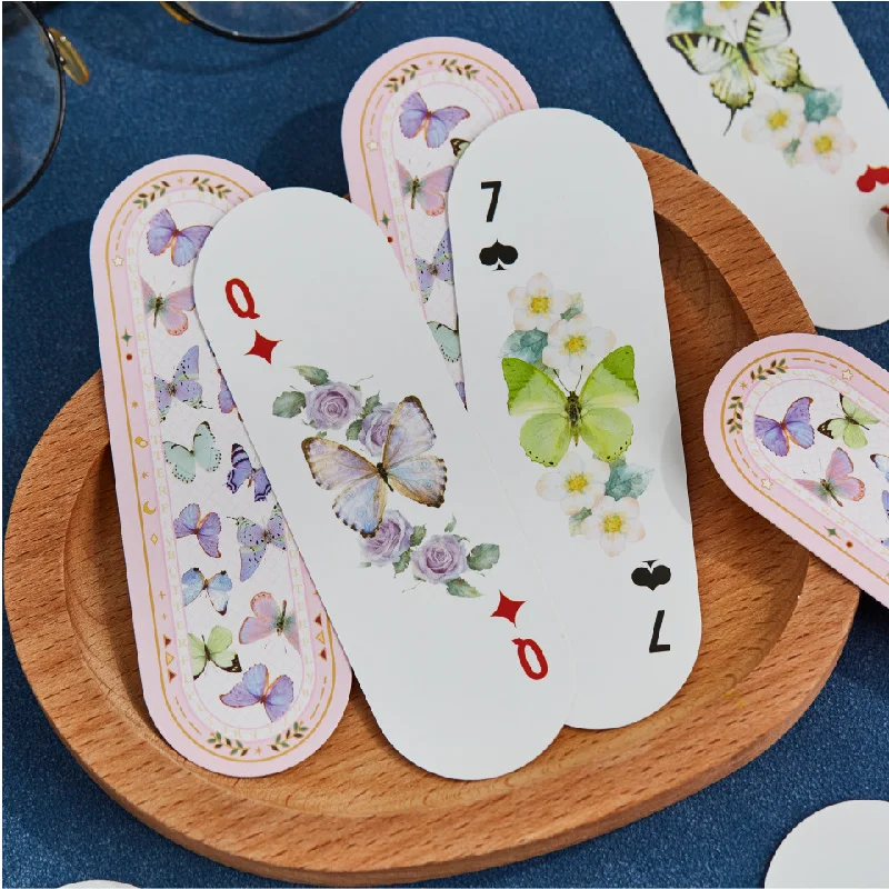 Round & Long Strip Butterfly Poker Cards, Original New Style Playing Cards