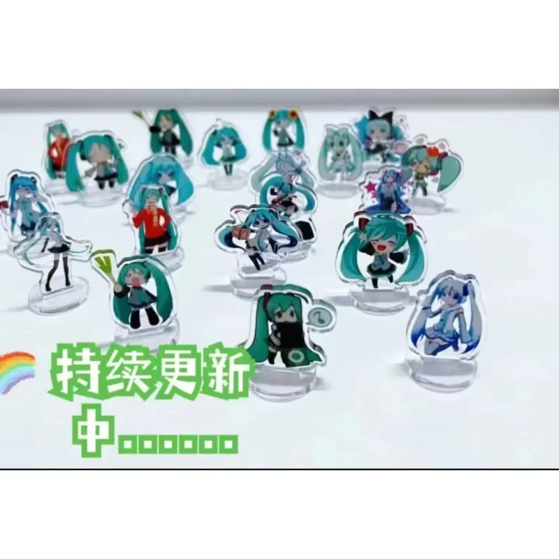 Hatsune Miku Cartoon Animation Peripheral Creative Acrylic Two-Dimensional Mini Decoration Small Stand Desk Place for Students