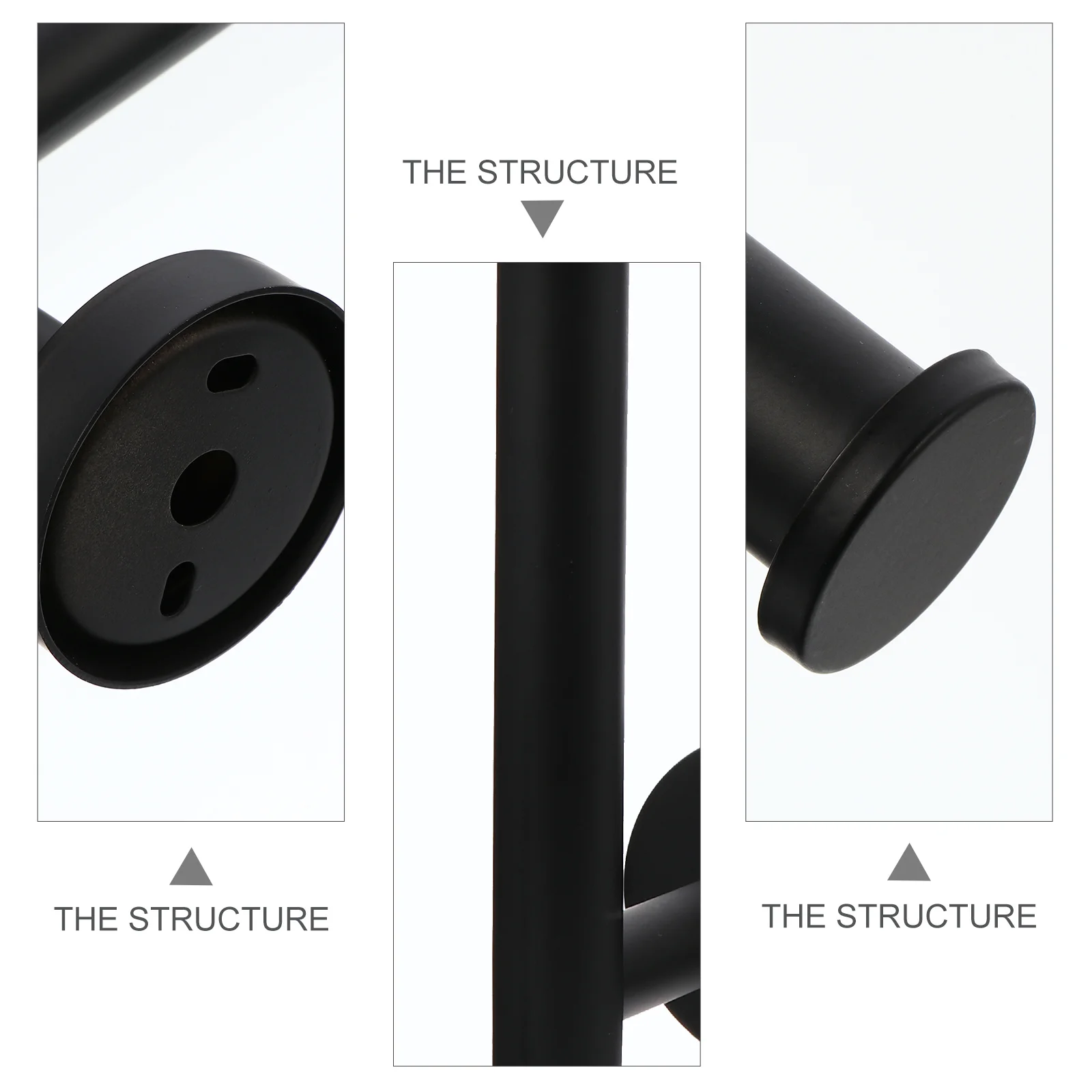 رف مناديل مثقوب حامل من الفولاذ المقاوم للصدأ الأسود لحامل مناديل دعم الورق المطبخ والحمام