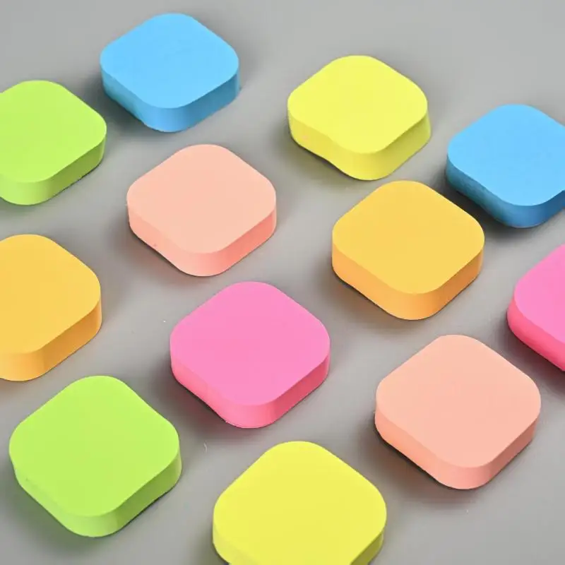 1200Pcs 6 Colors Cute Square Round Sticky Notes Anti-Curl Design, Cards Labels, Markers Paper