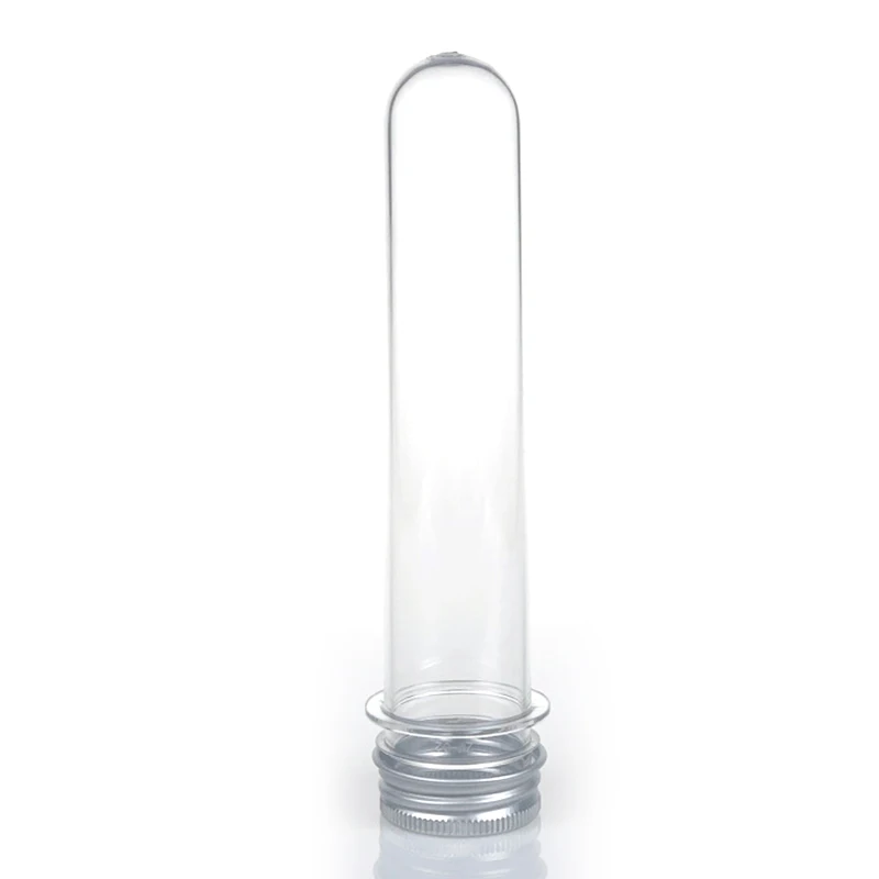 Tube à essai en l'horloge transparent, bouchons à vis, bouteille cylindrique en plastique, d'extraction illable quotidien pour masque, stockage de bonbons, laboratoire, 70ml, 10 pièces